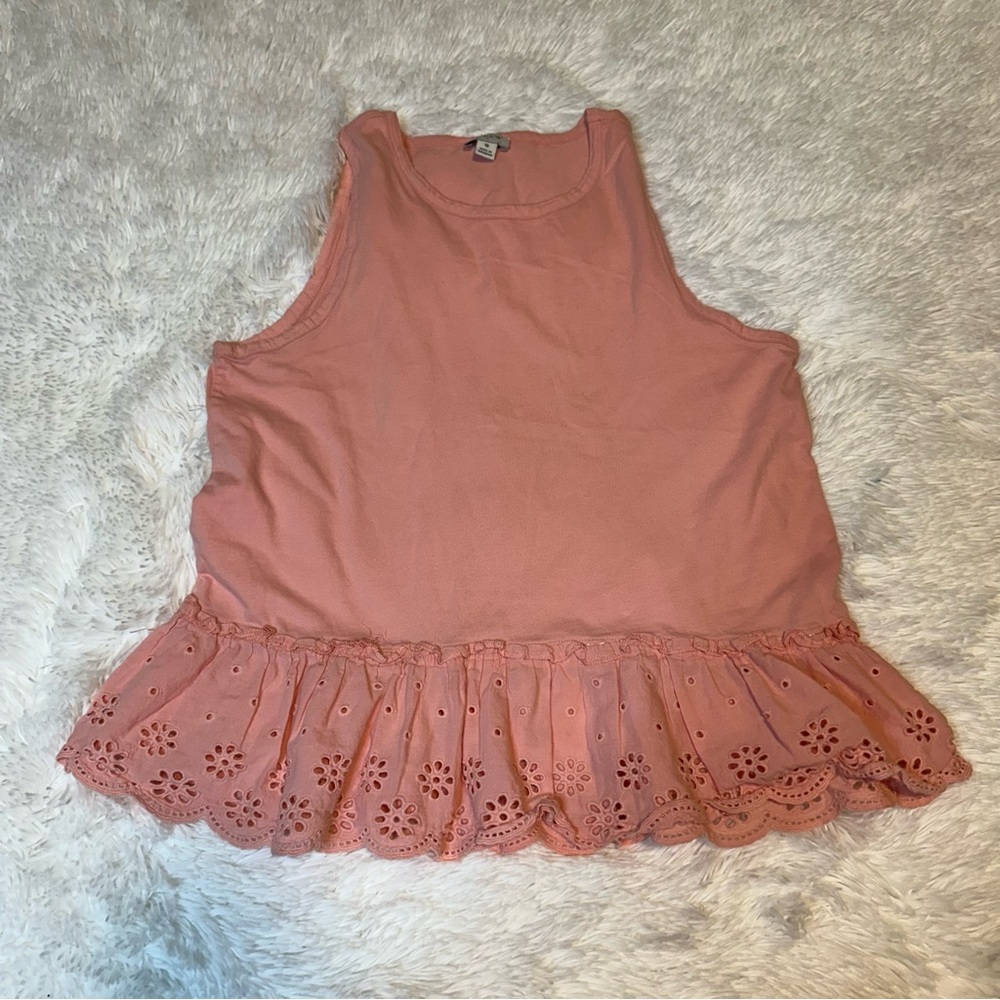 J.Crew Women’s Peplum Eyelet-Hem Tank Top